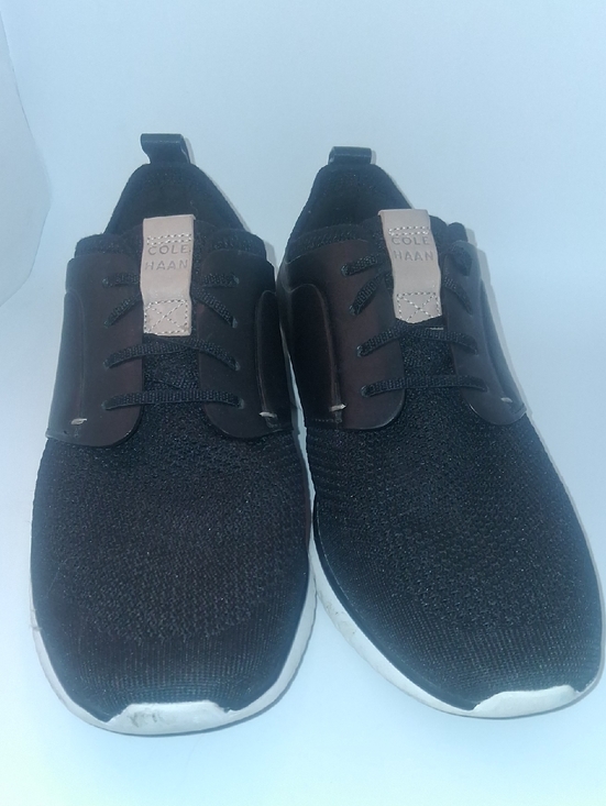Cole Haan Other - Cole Haan Black Knit Sneakers with Tan Pull Tabs